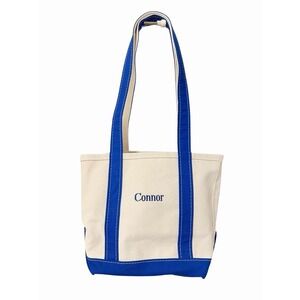 LL Bean Boat And Tote Blue Bag Canvas Medium "CONNOR" Sustainable Made In USA